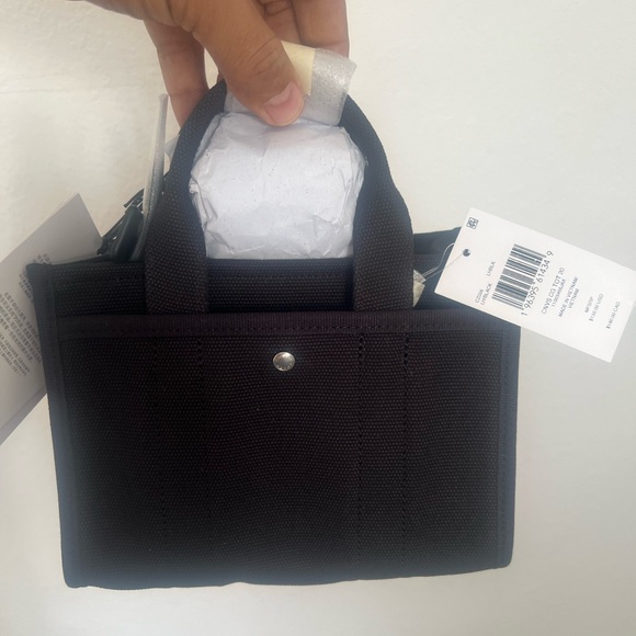 Coach New York Black Canvas Mini Tote with Gold Logo - Picture 2 of 3